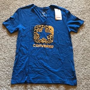 CONVERSE Cheetah Print Box Star Classic Fit V Neck